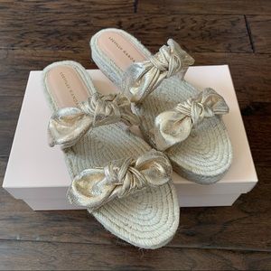 Loeffler Randall Metallic Bow Flatform Espadrilles